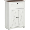 Image de HOMCOM Meuble de rangement buffet multi-rangements 2 portes avec étagère réglable 1 tiroir, dim. 60L x 30P x 87,5H cm