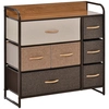 Image de HOMCOM Commode 7 tiroirs meuble de rangement tiroir en tissu pliant - structure acier noir - 80L x 29l x 78,5H cm, multicolore
