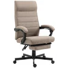 Image de Vinsetto Fauteuil de bureau pivotant inclinable en tissu aspect lin avec accoudoirs hauteur réglable marron