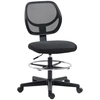 Image de Vinsetto Fauteuil de bureau ergonomique, régalable, avec roulettes, bureau, confort bureau en acier, tissu, polyester noir incl. Aosom France