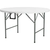 Image de Outsunny Table ronde de jardin pliante Ø122 cm peut accueillir 6 personnes pour évènement, structure métal, plateau HDPE