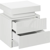 Image de HOMCOM Table de Chevet LED RVB 2 Tiroirs Panneau Haute Brillance Blanche pour Chambre Moderne Aosom France