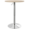 Image de HOMCOM Table de bar ronde table haute cuisine réglable en hauteur 69-91 cm plateau pivotante à 360° naturel et gris