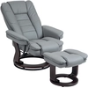 Image de HOMCOM Fauteuil relax inclinable 135° grand confort pivotant 360° avec repose-pieds revêtement synthétique gris