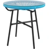 Image de Outsunny Table basse ronde de jardin en résine aspect rotin métal et plateau verre trempé Ø 50 x 50H cm