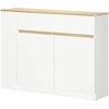 Image de HOMCOM Buffet Blanc Moderne 2 Tiroirs 3 Étagères Placard 2 Portes pour Rangement Cuisine et Salon Aosom France