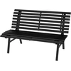 Image de Outsunny Banc de jardin extérieur 2 Places Assise Dossier à Lattes, en aluminium, dim. 123L x 67l x 79H cm, noir