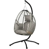Image de Outsunny Fauteuil oeuf Suspendu pliant avec Coussin et Support Usage intérieur extérieur métal corde en polypropylène