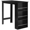 Image de HOMCOM Table de bar table haute de cuisine mange-debout comptoir - dim. 112L x 57l x 106H cm - 3 étagères - noir