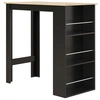 Image de HOMCOM Table de bar table haute de cuisine mange-debout comptoir - dim. 112L x 57l x 106H cm - 3 étagères - noir