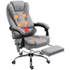 Image de Vinsetto Fauteuil de bureau direction massant chauffant hauteur réglable dossier inclinable toile de microfibre gris
