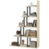 Image de HOMCOM Étagère bibliothèque séparateur de pièce style industriel en escalier 5 étagères 102 x 30 x 160 cm coloris chêne