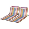 Image de Outsunny Lot de 2 tapis de plage pliants avec dossier réglable 5 positions, appui-tête, tissu Oxford, sac de transport