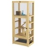 Image de PawHut Cage pour hamsters ou petits animaux en bois 5 niveaux avec échelle niche balançoire 54 x 38 x 131 cm naturel