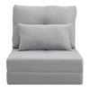 Image de HOMCOM Fauteuil paresseux chaise de sol dossier multipositions revêtement en lin avec oreiller 60 x 80 x 56 cm gris
