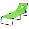 Image de Outsunny Chaise Longue Pliante Verte Confort Lecture Jardin Aosom France