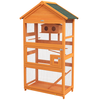 Image de PawHut Cage à oiseaux en bois cage perroquet aire de jeux toit asphalte imperméable 92 x 52 x 171 cm orange