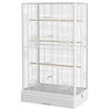 Image de PawHut Cage à oiseaux volière avec portes perchoirs cage pour canaris perruches perroquets 61 x 36,5 x 98 cm blanc