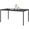 Image de Outsunny Table de jardin rectangulaire pour 6 personnes en aluminium plateau à lattes aspect bois dim. 145L x 90l x 74H cm gris