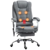 Image de Vinsetto Fauteuil de bureau direction massant chauffant hauteur réglable dossier inclinable toile de lin gris