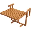 Image de Outsunny Table de balcon suspendue en bois pliable plateau rectangulaire hauteur réglable dim. 68L x 65l x 40,5-55H cm naturel