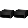 Image de HOMCOM Lot de 2 Tables de Chevet Murales Noires avec Tiroir Coulissant et Niche Design Moderne Aosom France