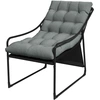 Image de Outsunny Chaise de jardin fauteuil d'extérieur avec coussin cadre en acier pour balcon, terrasse, jardin gris