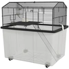 Image de PawHut Cage hamster cage rongeur 2 étages avec roulettes plate-forme et échelle en fil d'acier 57 x 43 x 57 cm noir