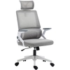 Image de Vinsetto Fauteuil de bureau réglable tissu maille polyester dossier ergonomique inclinable pivotant Gris
