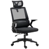 Image de Vinsetto Fauteuil de bureau réglable tissu maille polyester dossier ergonomique inclinable pivotant Noir