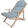 Image de HOMCOM Fauteuil Chaise de Salon Pliable et inclinable en Bois Fauteuil Relax Confortable avec Coussin capitonné épais