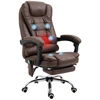Image de Vinsetto Fauteuil de bureau direction massant chauffant hauteur réglable dossier inclinable toile de microfibre marron