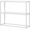 Image de HOMCOM Table console en acier 2 étagères design moderne pour salon entrée couloir 100 x 30 x 87 cm blanc
