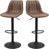 Image de HOMCOM Lot de 2 tabourets de bar style vintage hauteur réglable pivotant avec repose-pied marron