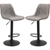Image de HOMCOM Lot de 2 Chaise haute bar Chaise de bar confortable Tabourets de bar vintage hauteur réglable pivotant avec repose-pied gris Aosom France