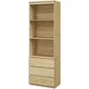 Image de HOMCOM Bibliothèque haute de 180 cm avec 3 étagères et 3 tiroirs dim. 60L x 35l x 180H cm Panneaux Particules effet bois