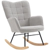Image de HOMCOM Fauteuil à bascule rocking chair revêtement en imitation cachemire structure en acier 71 x 92 x 101 cm Gris clair