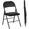 Image de HOMCOM Lot de 2 chaises pliantes chaises de salle à manger portables cadre en acier dim. 45l x 46P x 78H cm noir