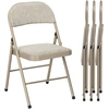 Image de HOMCOM Lot de 4 chaises pliantes chaises de salle à manger portables cadre en acier dim. 45l x 46P x 78H cm beige