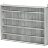 Image de HOMCOM Vitrine murale pour objets de collection 5 étagère réglables en hauteur et 2 portes coulissantes 80 x 9,5 x 60 cm gris