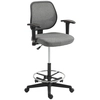 Image de Vinsetto Fauteuil de bureau ergonomique, régalable, avec roulettes, bureau, confort bureau en tissu, polyester, plastique gris Aosom France
