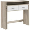 Image de HOMCOM Table console avec plateau coulissant et 2 tiroirs, table de couloir avec rangement, 95l x 35P x 87H cm, aspect chêne