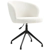 Image de HOMCOM Chaise de bureau ergonomique siège pivotant hauteur réglable capacité 120 kg revêtement tissu bouclette blanc