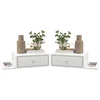 Image de HOMCOM Lot de 2 tables de chevet murales - lot de 2 tables de nuit - étagère latérale et tiroir - 55l x 30P x 15H cm MDF blanc