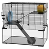 Image de PawHut Cage hamster cage rongeur 3 niveaux avec roue rampes maisonnette abreuvoir mangeoire 60L x 40l x 57H cm noir