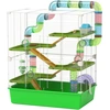 Image de PawHut Grande cage pour hamsters cage pour rongeur 5 niveaux avec tunnels abreuvoir roue maisonnette échelles