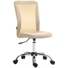 Image de Vinsetto Chaise de bureau ergonomique hauteur réglable piètement chromé pivotant 360° revêtement maille beige