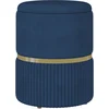 Image de HOMCOM Pouf tabouret repose-pied coffre de rangement en velours côtelé 36 x 36 x 44 cm pour salon chambre bleu