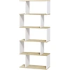 Image de HOMCOM Bibliothèque style scandinave meuble de rangement 5 étagères anti-basculement Charge 25 kg aspect bois & Blanc