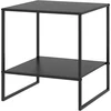 Image de HOMCOM Table basse d'appoint carrée style industriel en métal noir avec une étagère - 40 x 40 x 45 cm noir